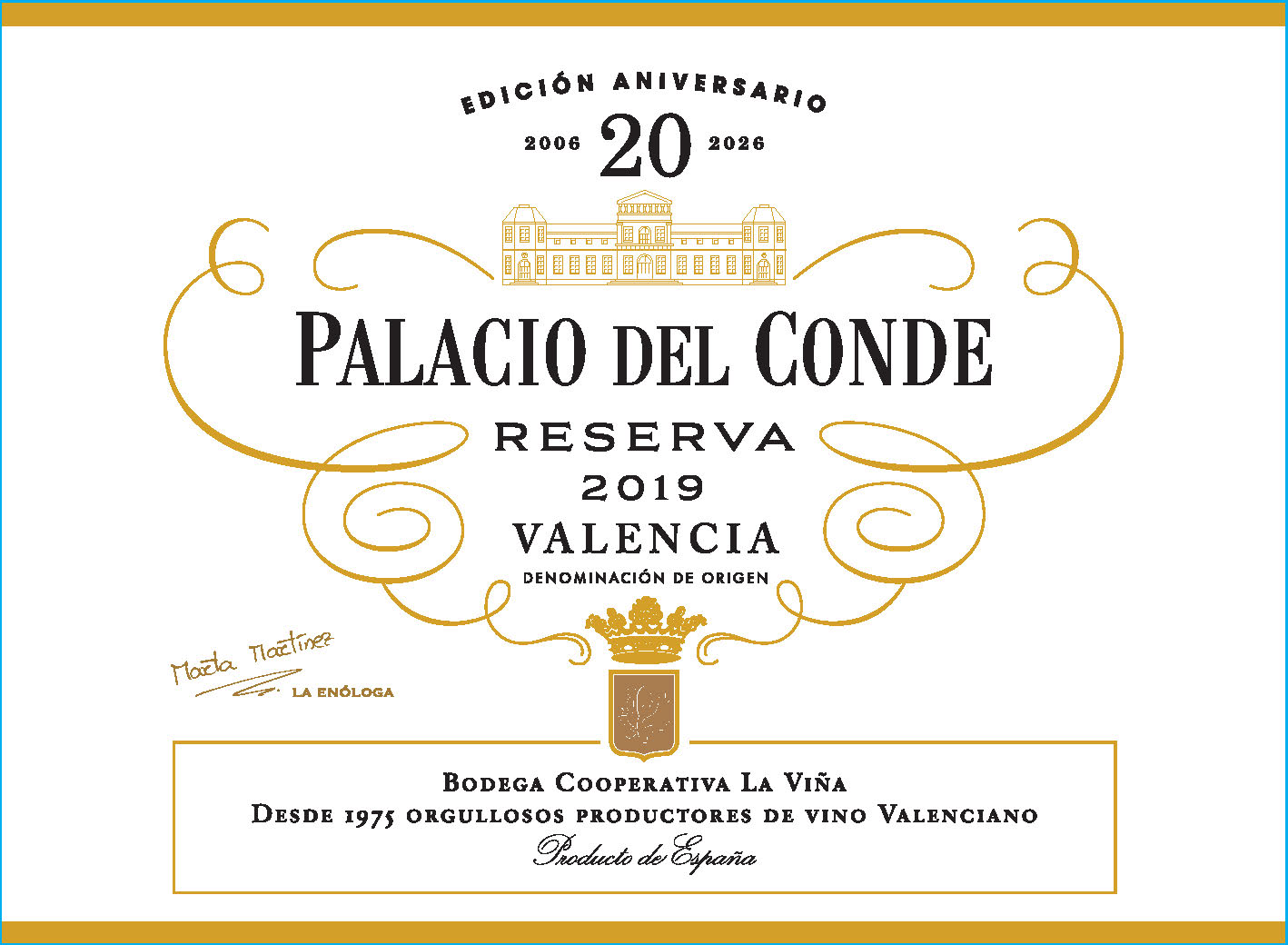 TABC label artwork for Palacio Del Conde Reserva Anniversario