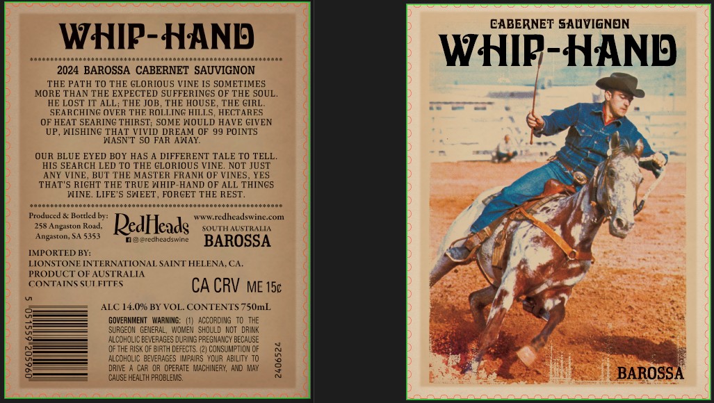 TABC label artwork for Whip Hand Cabernet Sauvignon