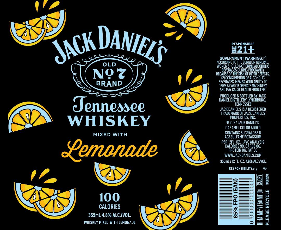TABC label artwork for Jack Daniel's Tennessee Whiskey Mixed with Lemonade