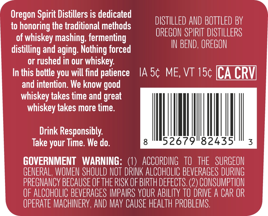 TABC label artwork for Oregon Spirit Distillers Straight Bourbon Whiskey Aged 5 Years