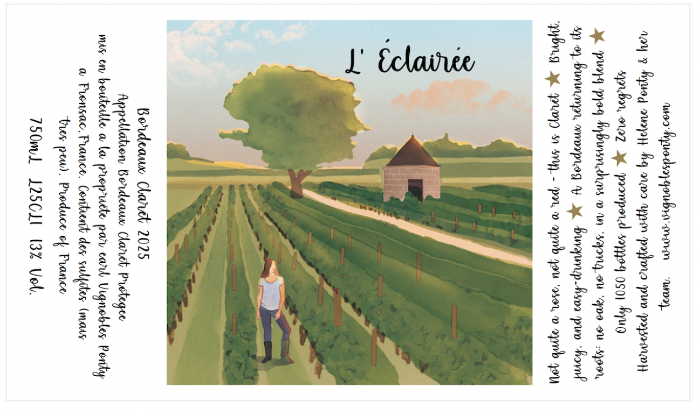 TABC label artwork for L'ECLAIREE PAR VIGNOBLES PONTY