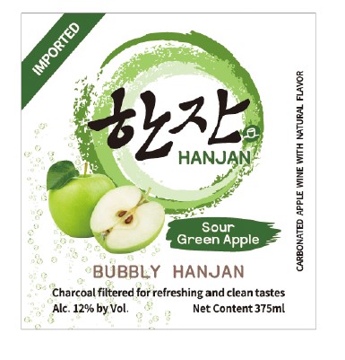 TABC label artwork for Han Jan Bubbly Green Apple 375ml