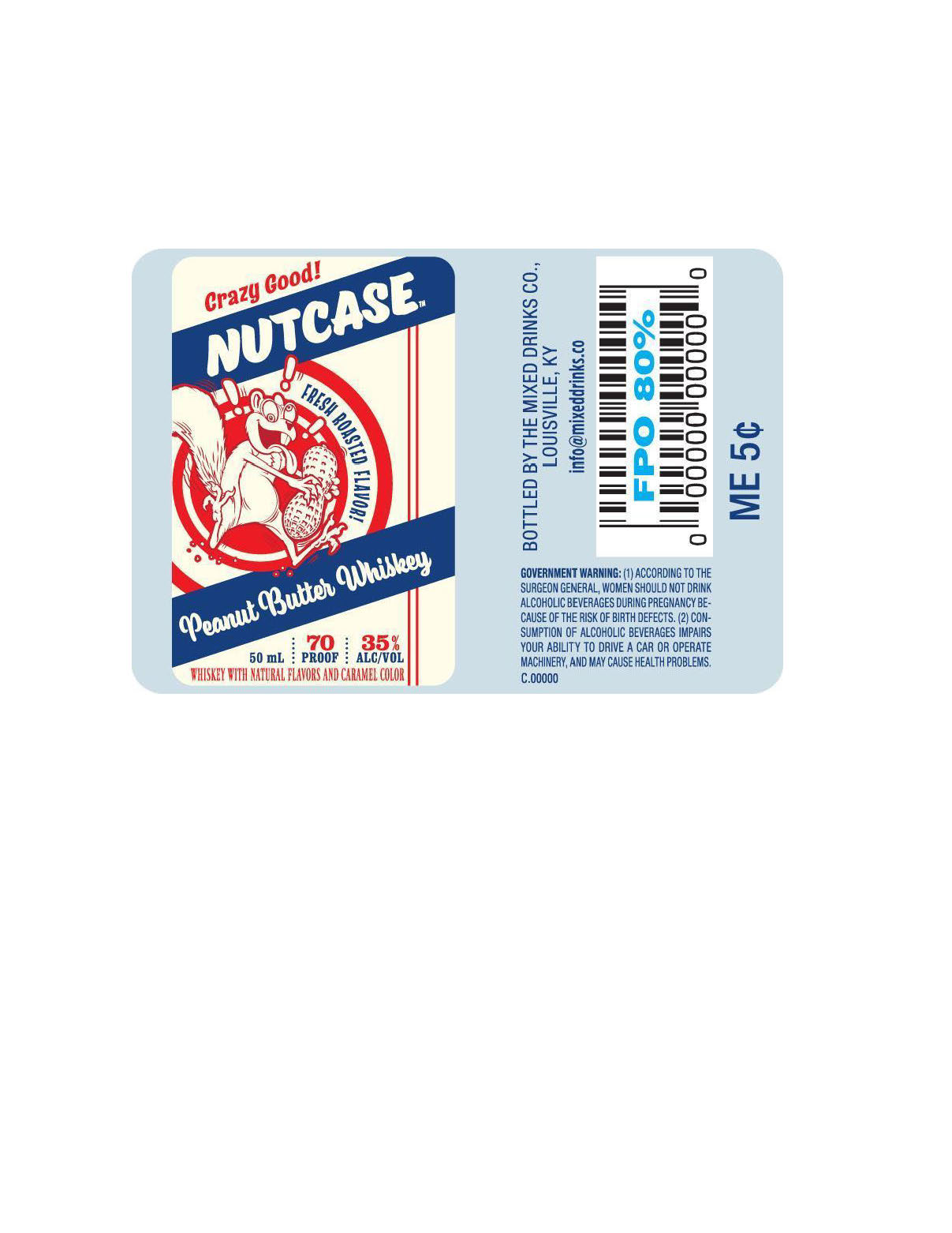 TABC label artwork for Nutcase Peanut Butter