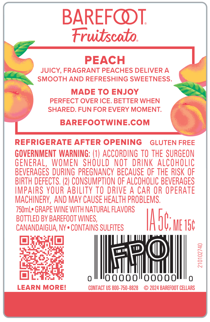 TABC label artwork for Barefoot Peach