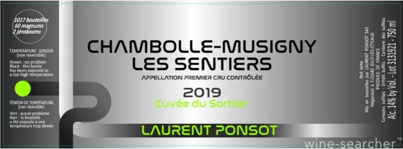 TABC label artwork for LAURENT PONSOT LES SENTIERS CUVEE DU SORBIER