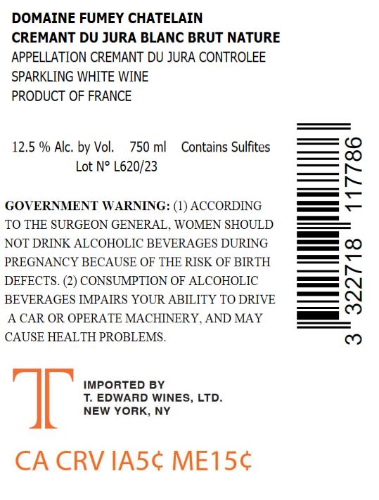 TABC label artwork for Fumey Chatelain Cremant du Jura