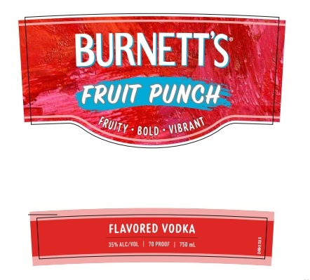 TABC label artwork for Burnett's Fruit Punch Flavored Vodka