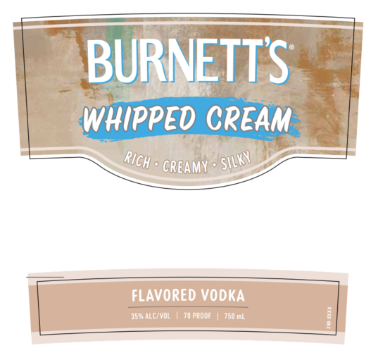TABC label artwork for Burnett's Whipped Cream Flavored Vodka