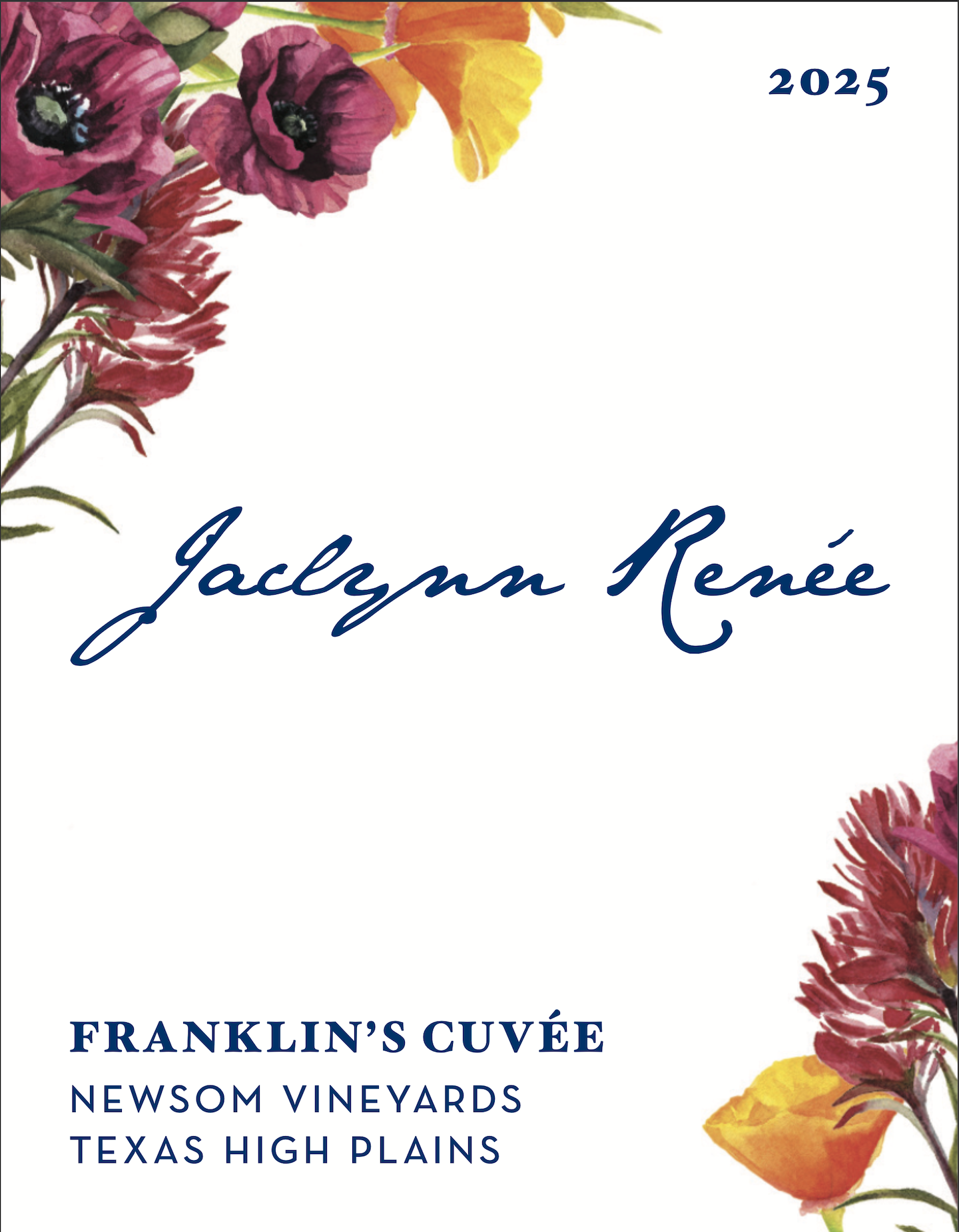 TABC label artwork for Franklins Cuvee Jacylynn Renee