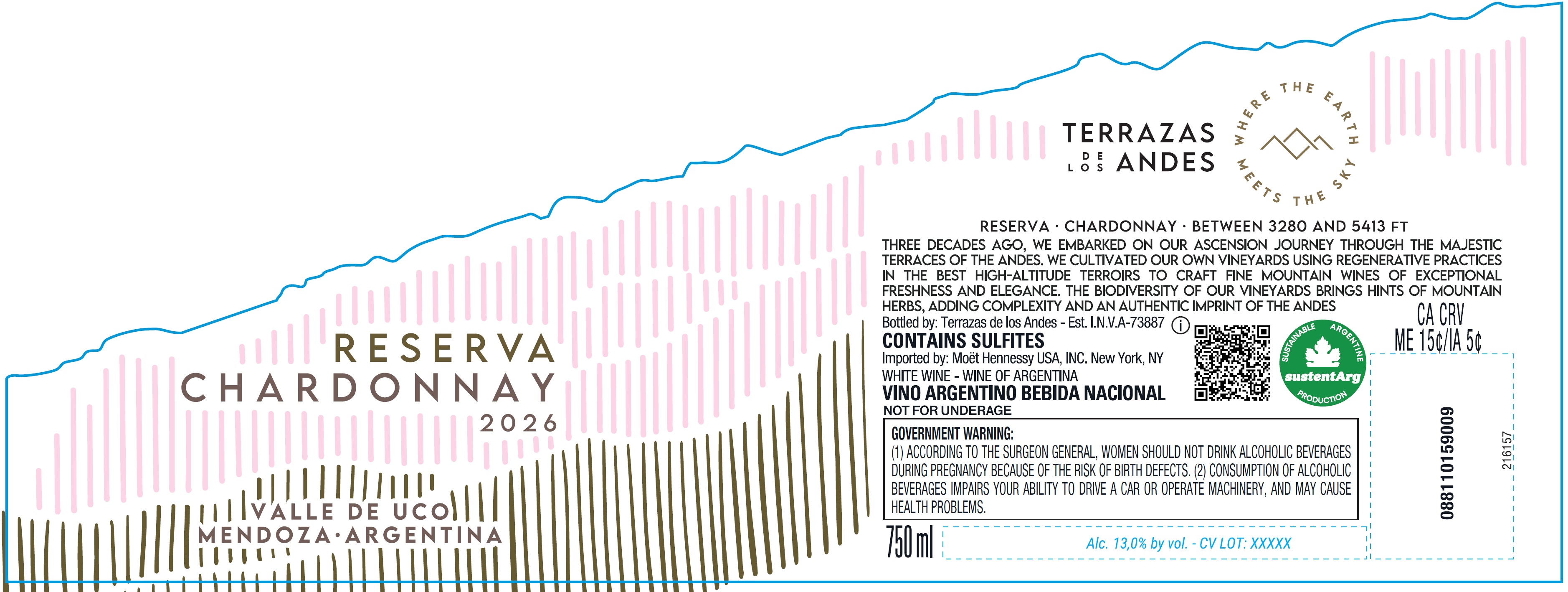 TABC label artwork for TERRAZAS DE LOS ANDES RESERVA CHARDONNAY