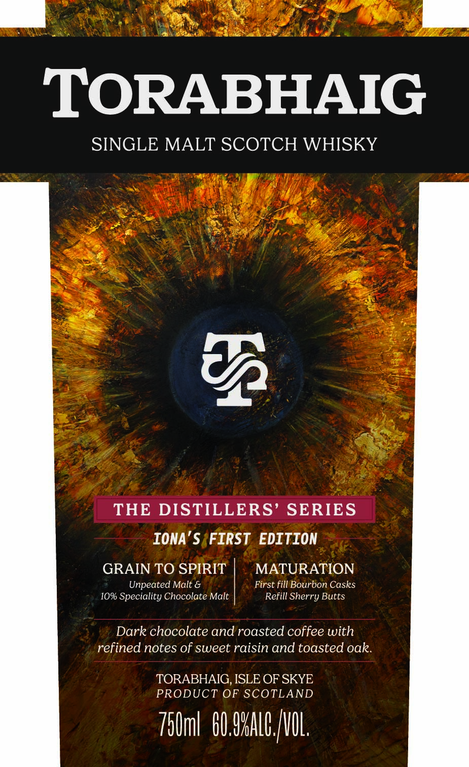 TABC label artwork for Torabhaig Distiller's Series Iona's Single Malt Scotch Whisky