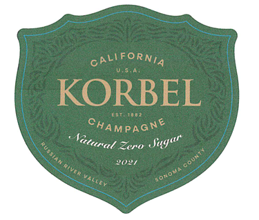 TABC label artwork for KORBEL 2021 NATURAL ZERO SUGAR CHAMPAGNE