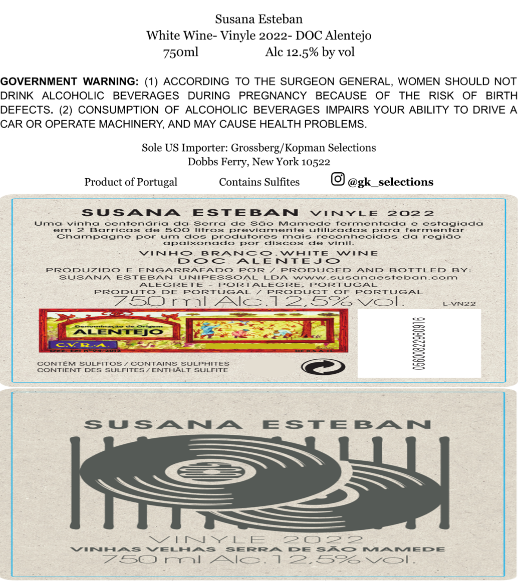 TABC label artwork for Susana Esteban Vinyle