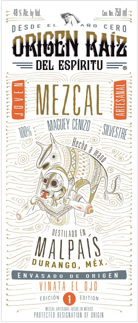 TABC label artwork for Origen Raiz Cenizo Durango