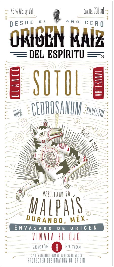 TABC label artwork for Origen Raiz SOTOL Malpais Durango