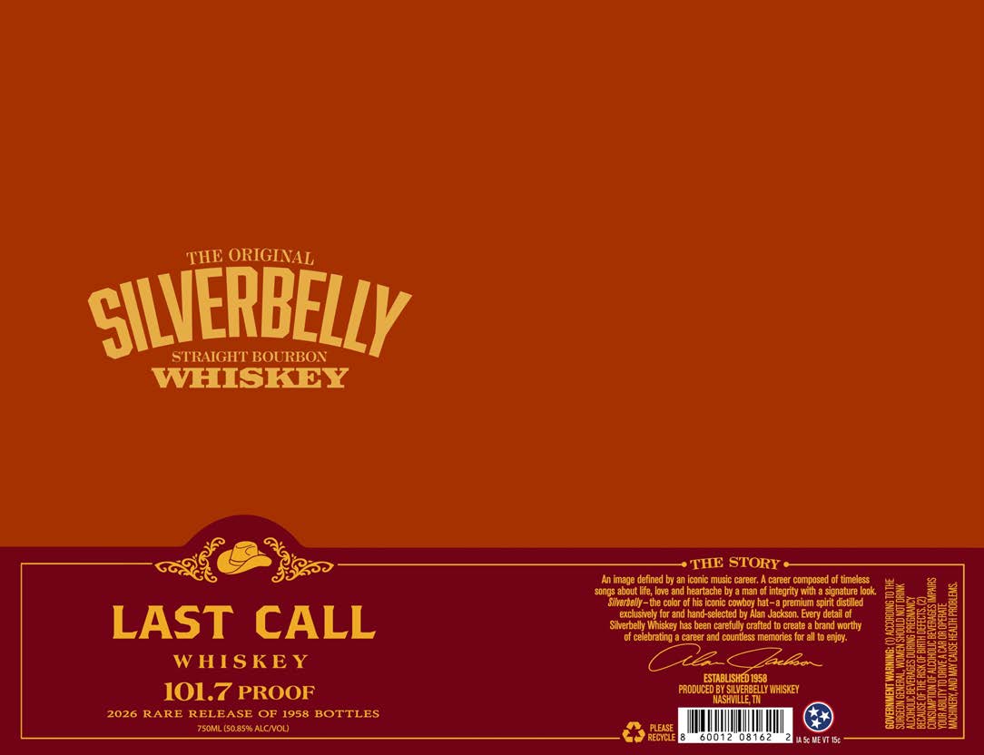 TABC label artwork for Silverbelly Last Call (101.7 Proof)