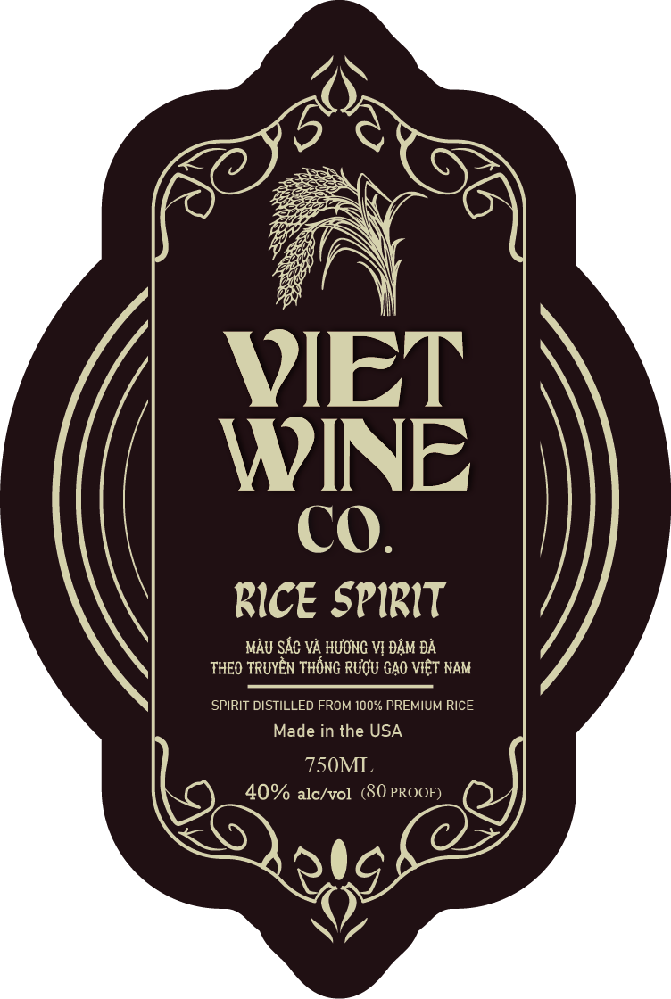TABC label artwork for VIET WINE CO. RICE SPIRIT